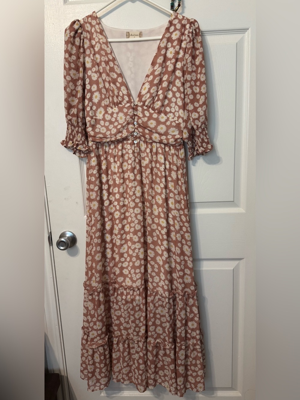 Altar'd State Dusty Rose Floral Maxi Dress